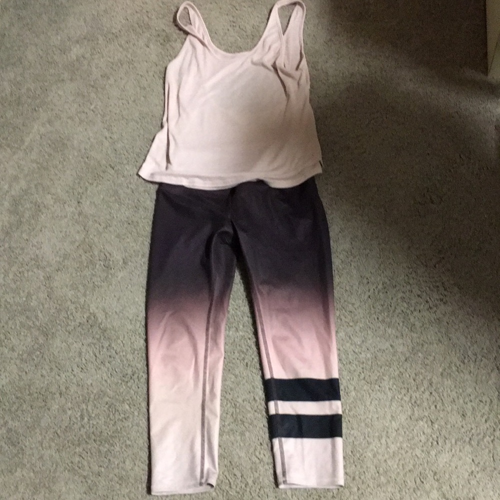 Alo Capri leggings and open back tank